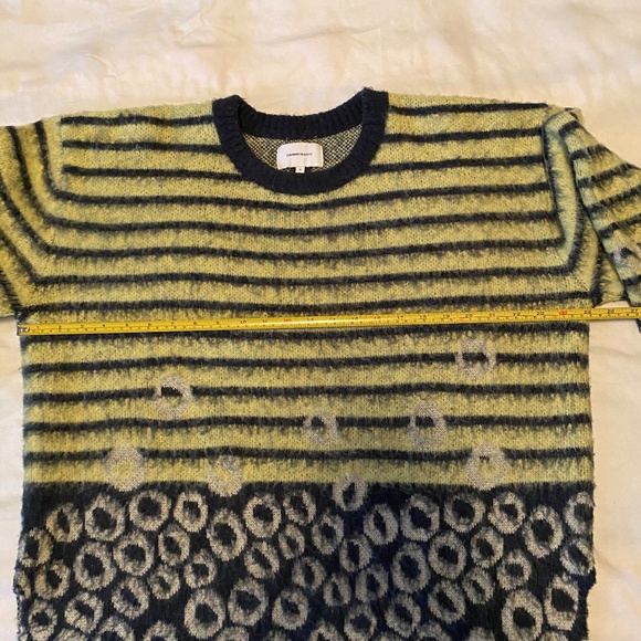 Current/Elliot Wes Striped Leopard Brushed Fuzzy Oversized Sweater, Sz 4 XL - Picture 7 of 11